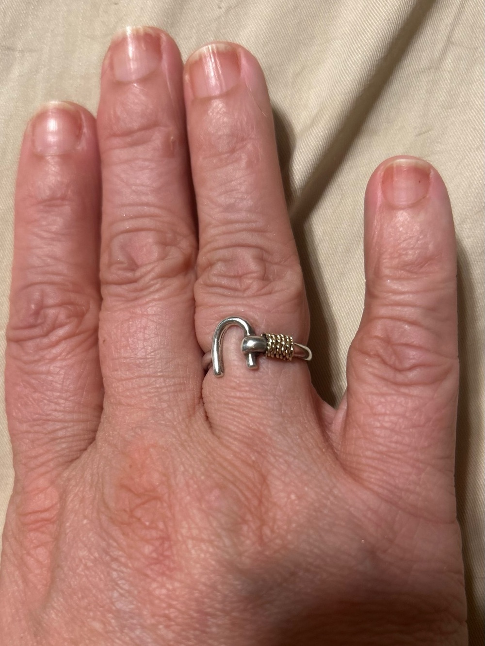 🔥14K And 925 Sterling Caribbean St. Croix Hook Ring☀️🏝️🏄🏼‍♀️